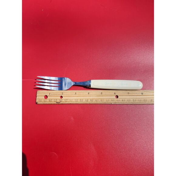 4 Corelle by Coring Forever Yours Stainless Forks Flatware Plastic MCM 8" VTG - Picture 2 of 8